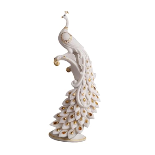 Estatua elegante de pavo real para decoración miniatura 6