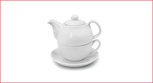 JUEGO TAZA CON PLATO Y TETERA INDIVIDUAL PORCELANA BLANCA JUEGO TAZA CON PLATO Y TETERA INDIVIDUAL PORCELANA BLANCA