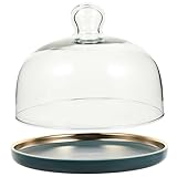GLEAVI 1 Satz Kuchenform Bedeckt Abdeckung Buffettabletts Mit Deckel Serviertablett Mit Deckel Platte Hochzeit Gewölbt Dessertteller Aus Keramik Desserttablett-Deckel-kit Obstgericht Glas