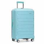 Traveler's Choice Pagosa Hardshell Expandable Luggage with Spinner Wheels, Baby Blue, 26-Inch Medium