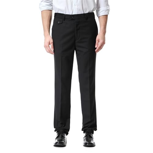 Men's Classic Pant-Pleated Suit Pants Modern Fit Suit Dress Trousers Slim Fit Stretch Dress Pants 5