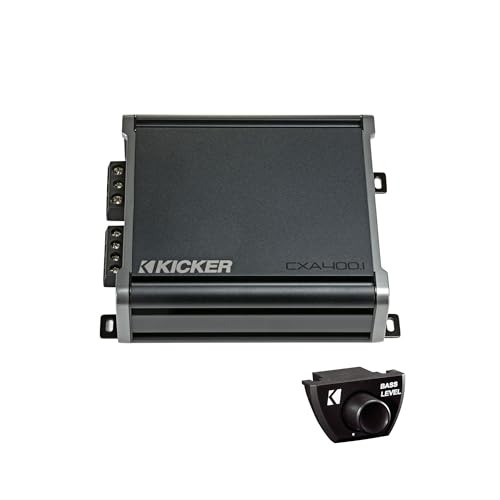 KICKER CXA400.1 400 Watt Mono Class D Car Amplifier Amp Bundled with Compatible Bass Knob CXARC