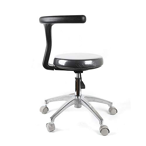 WINUS Stool Rolling Chair, 360° PU Leather Ergonomic Adjustable Dental Assistant Stool +Torso Arm for Medical Massage Salon Kitchen Spa, Adjustable Hydraulic Stool with Wheels, Black - Thumbnail 7