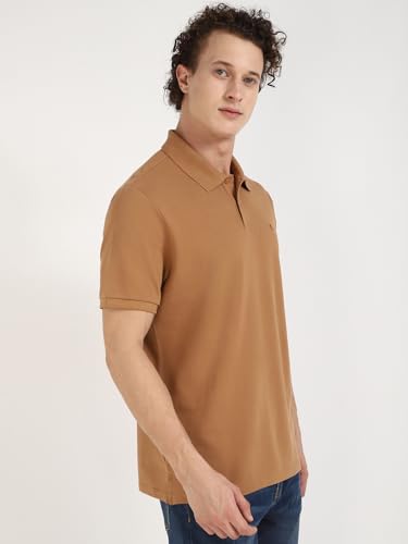 Image of Solid Regular fit Cotton Polo t-Shirt