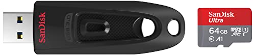 Image of SanDisk Ultra microSD UHS-I Card 64GB, 120MB /s R & SDCZ48-032G-UAM46 Ultra CZ48 32GB USB 3.0 Pen Drive (Black)