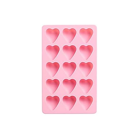Heart Ice Cube Tray,Silicone Ice Cube Molds,Use for Kitchen,Chocolate,Candy,Pink Cover