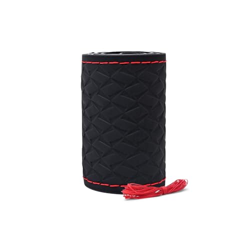 Image of Leather 25CM Universal Fit Car Steering Wheel Cover, Elastic Breathable and Odorless (Red-6)