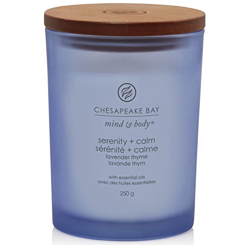 Chesapeake Bay Scented Candle | Serenity + Calm (Lavender Thyme) Medium Tumbler Aromatherapy Candle | Burn Time: Up to 57 Hours | Mind & Body Collection | Gifts for Women