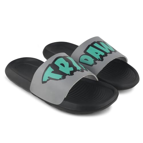 Image of PERY-PAO Sliders Mens White, Black, Grey, Sky blue Design Toxic, Spider, Dope, Panda Printed Flip Flop & Slippers