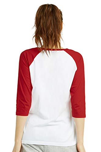 Cottonbell Women's Baseball Quarter Sleeve Tee Shirt4