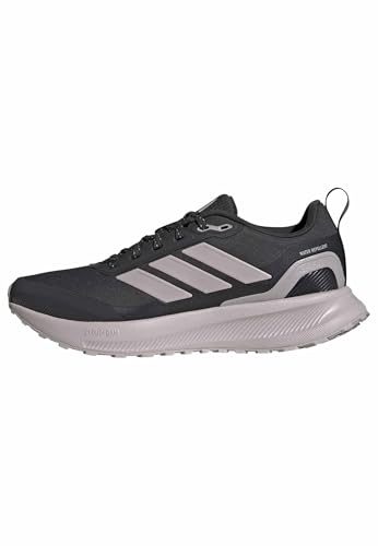 adidas Women's Run Falcon 5 Trail, Carbon/Ice Purple/Black, 6