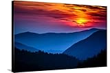 ART.COM Stretched Canvas Print Great Smoky Mountains National Park Scenic Sunset Landscape Vacation Getaway Destination - Gatlinbu by Weidman Photography, 36" x 24"