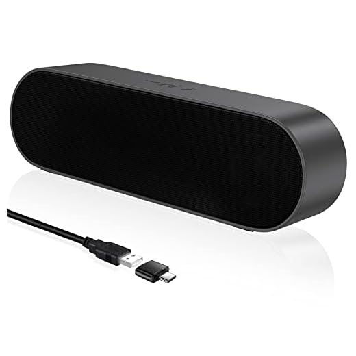 YYV PC Lautsprecher USB, Computer Lautsprecher für Desktop, Laptop, Mini Soundbar mit Lautstärke, Lautstärkeregelung und Mute-Taste, Plug and Play