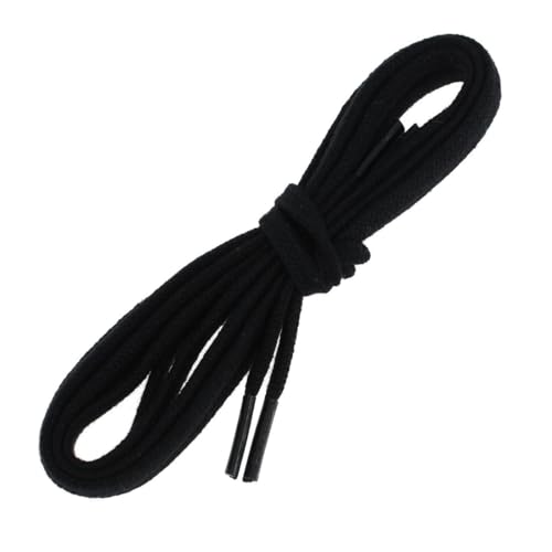 Les Lacets Français. Lacets plats et fins. 5mm, Coton. Noir. 120cm FABRIQUE EN FRANCE