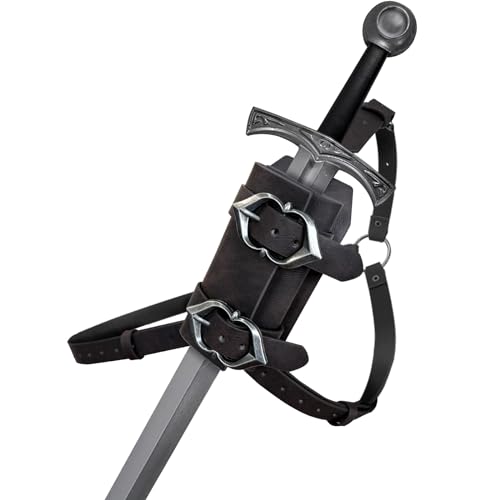 hiifeuer medieval faux leather back sword frog vintage adjustable sword holster middle ages back sword sheath holster