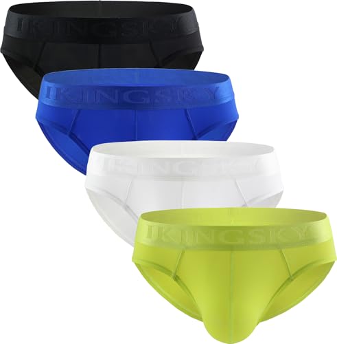 iKingsky Men's Sporty Pocuh Briefs Underwear Low Rise Bulge Under Panties