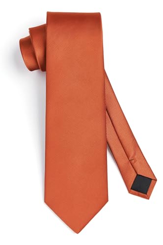 Image of HISDERN Mens Ties Solid Color Ties for Men Formal Necktie with Pocket Square Set Satin Silk Neck Tie Handkerchiefs Set