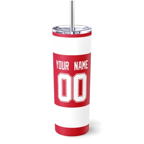 Image of ANTKING Detroit Tumbler 20oz Travel Mug Custom Name Number Gifts | Stainless Steel Insulated Coffee Cup for Men Women