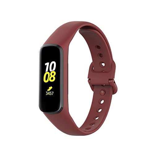 Image of Band Strap Belt with Buckle for Samsung Galaxy Fit E R375 Smart Band (Wine Red) (Note: Not Compatible to Any Other Models Except Samsung Fit E R375 Band) (Wine Red)