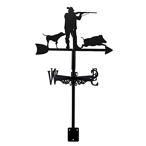 Wetterfahne aus Metall mit Beschichtung, Windrichtungsanzeiger für Dächer, Wetterfahne für Jäger und seinen Hund, Windrichtungsanzeiger für den Außenb Wetterfahne aus Metall mit Beschichtung, Windrichtungsanzeiger für Dächer, Wetterfahne für Jäger und seinen Hund, Windrichtungsanzeiger für den Außenb