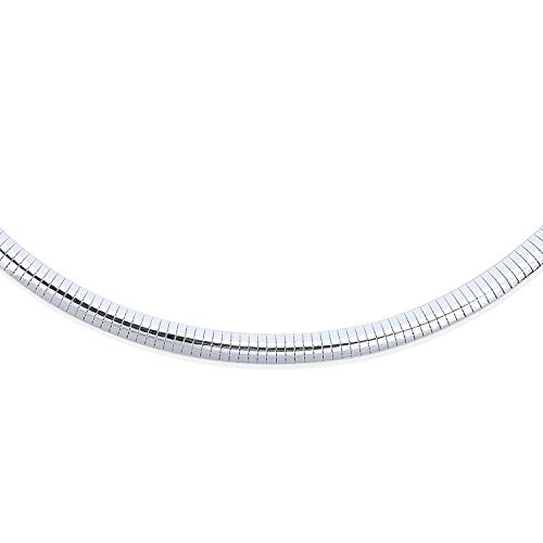 Bling Jewelry Contoured Yellow 14k Gold Plated .925 Sterling Silver Herringbone Cubetto Snake Chain Omega Choker Necklace For Women Italy 16, 18 20 24 Inch 5-6mm2