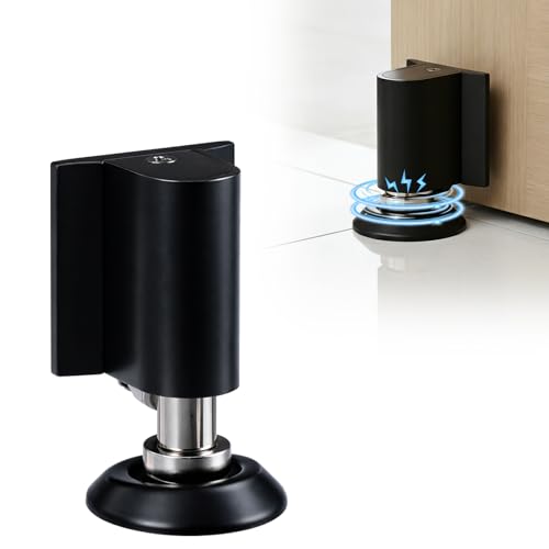 Magnetic Door Stoppers Laelr Retractable Wedge Stopper No Drill for Bottom of Door Floor Windproof Magnetic Doorstops with Adhesive & Screws to Keep Door Open for Home Office