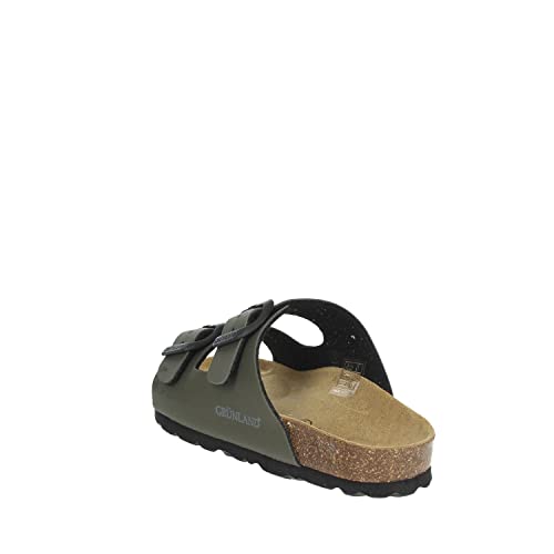 Chaussons bébé Grunland Light CB1537 en vert olive avec boucles bouleau