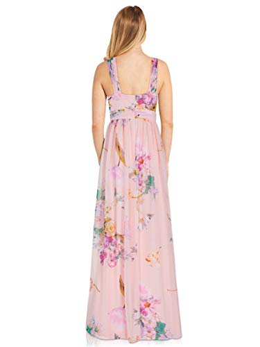 Image of Adrianna Papell Womens Floral Printed Chiffon Gown
