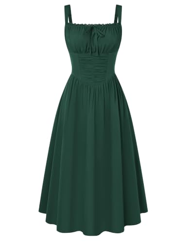 Women's Corset Midi Dress Homecoming Cocktail Party Sundress Green L - image 1