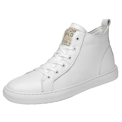 JiuQing Men's Fashion Dress Sneaker High Top Lace-Up Oxfords Side Zipper Casual