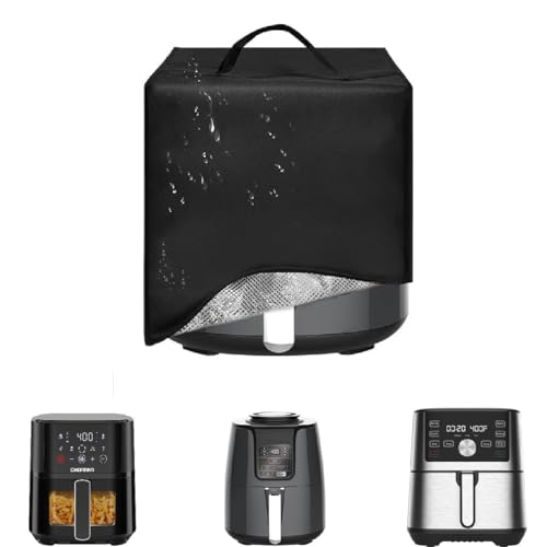 Image of Air Fryer Dust Cover for Ninja AF101 4 Qt&Instant Pot 4Qt Vortex Mini Air Fryer,13.8 inchDx10.2 inchWx11.8 inchH, Reusable 600D Nylon Air Fryer Cover, Heavy Duty, Heat Resistant, Waterproof, Dustproof