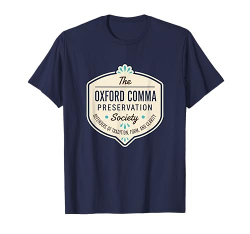 The Oxford Comma Preservation Society Vintage Emblem Grammar T-Shirt