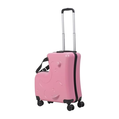 Luggage with Spinner Wheels | Suitcases with Child Seat and Safety Belt Design | Travel Luggage Rolling Suitcase Travel Luggage Bag Christmas Gifts for Birthday | Fast Arrival Pink