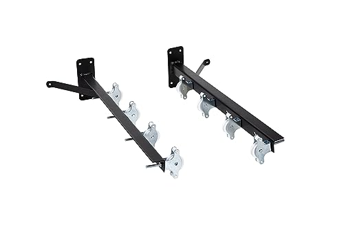 Sauvic Tendedero de Pared con 8 poleas Acero plastificado Negro (...