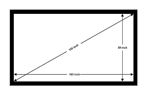 Image of BIG VUE 120 Inches Fixed Frame Projector Screen 16:9 Diagonal Active 3D 4K Ultra Hd Projector Screen for Classroom, Office & Home Theater (120 Inch, High Contrast Alr)