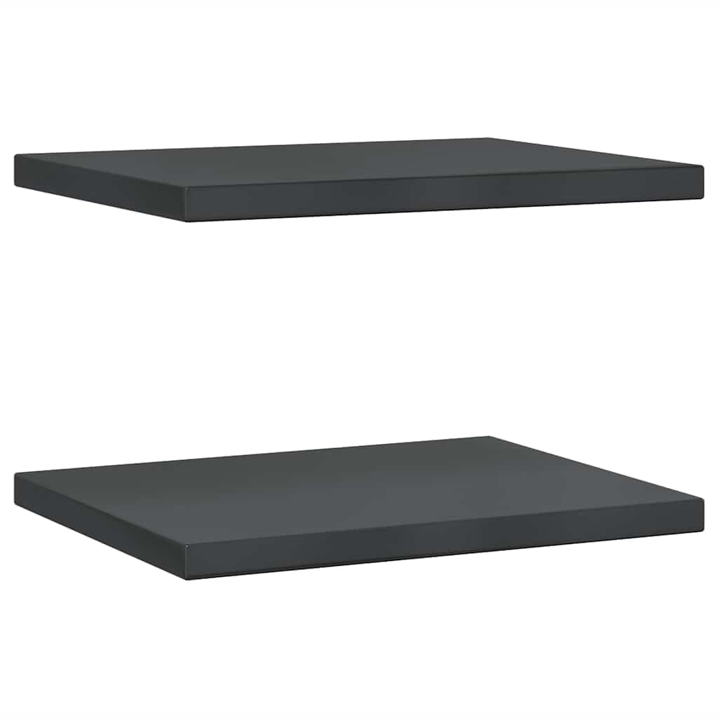 vidaXL Wall Shelves 2 pcs 50x40 cm Black Stainless Steel