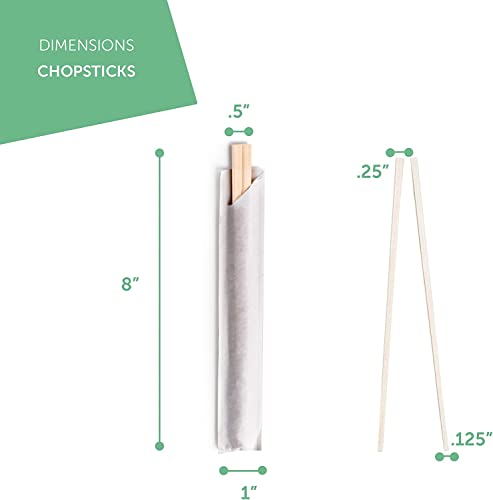 Bamboo Wooden Chopsticks (50 Pairs) | Cooking Chopstick | Sturdy Smooth Finish Chop Sticks | Reusable Chopsticks| Japanese Chinese Korean Chopsticks | Individually Wrapped Disposable Chopsticks Wood #TOP3