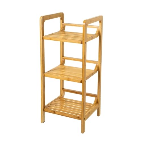 LOLAhome - Estantería de 3 estantes de bambú nórdica Natural, de 30x70x30 cm