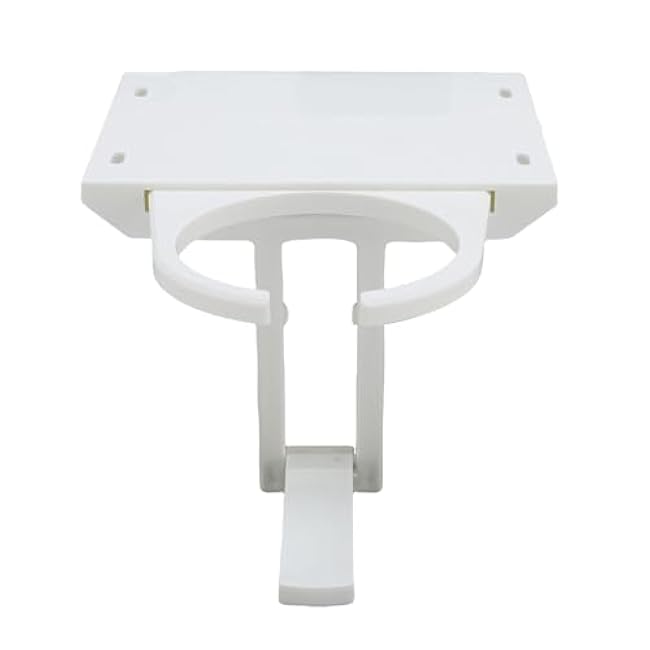 Fold Out Desk Cup Holder with Unique Under Desk Soda Rack Design ABS Stable Space Saving Retractable Table Drink Holder for Home Office Study Areas and Vehicles