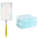 FooYee Fluffy Duster Refills & Starter Kit (1 Handle + 40 Refills) - Compatible with Flash Dust Magnet, Effective Dust Remover for Home, Car, Office, Reusable and Washable for Multi-Surface Cleaning