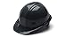 Black Hard Hat Pyramex HP14111 4-Point With Ratchet Suspension Safety Cap Style