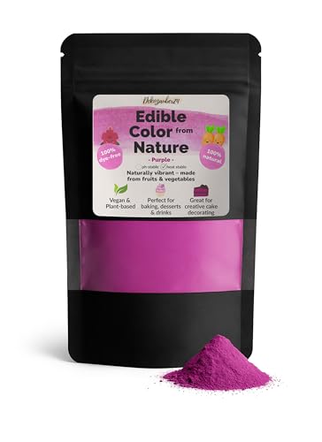 Dekozauber24 Natural purple food coloring, 0.35oz edible powder, dye free, vegan, plant based and gluten free color for baking