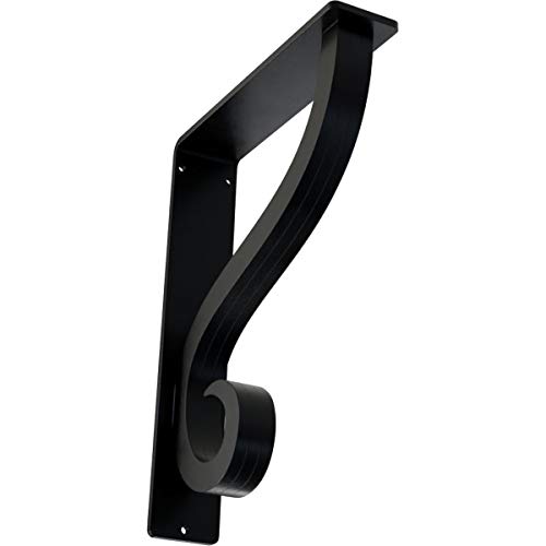 Ekena Millwork BKTM02X07X10TAS 2-Inch W x 7 1/2-Inch D x 10-Inch H Ashford Triple, Wrought Iron Bracket