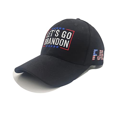 DAISHIAO Casquette de sport tendance rétro FJB Let's Go Brandon - Casquette réglable pour papa - Drapeau américain - Casquette de baseball pour procession, Noir, 1x Baseball Cap Cover