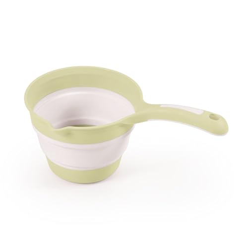 DOLU Foldable Bath Ladle for Compact Toddler Wash Tub, Portable and Space Saving Design Ideal for Ages 6 Months and Older, Eco Green