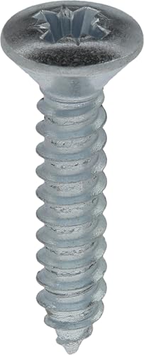 Restagraf - Vis à Tôle - Tête Fraisée Bombée Pozidrive - Acier Zingué Blanc - Standard DIN 7983 - Fixation Carrosserie - Réf. 630 - Sachet de 30