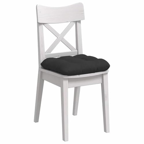 Coussin d'assise noir lot de 4 en microfibre lavable 40x40 cm