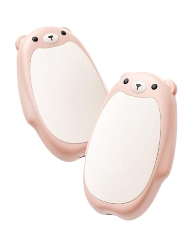 2 Pack Hand Warmers Rechargeable Cute Electric Hand Warmer 2 in 1 Magnetic Hand Warmer Reusable Portable Pocket Heater Gift for Men Women Gifts Boys Kids Use for Indoor Outdoor Camping (Black)