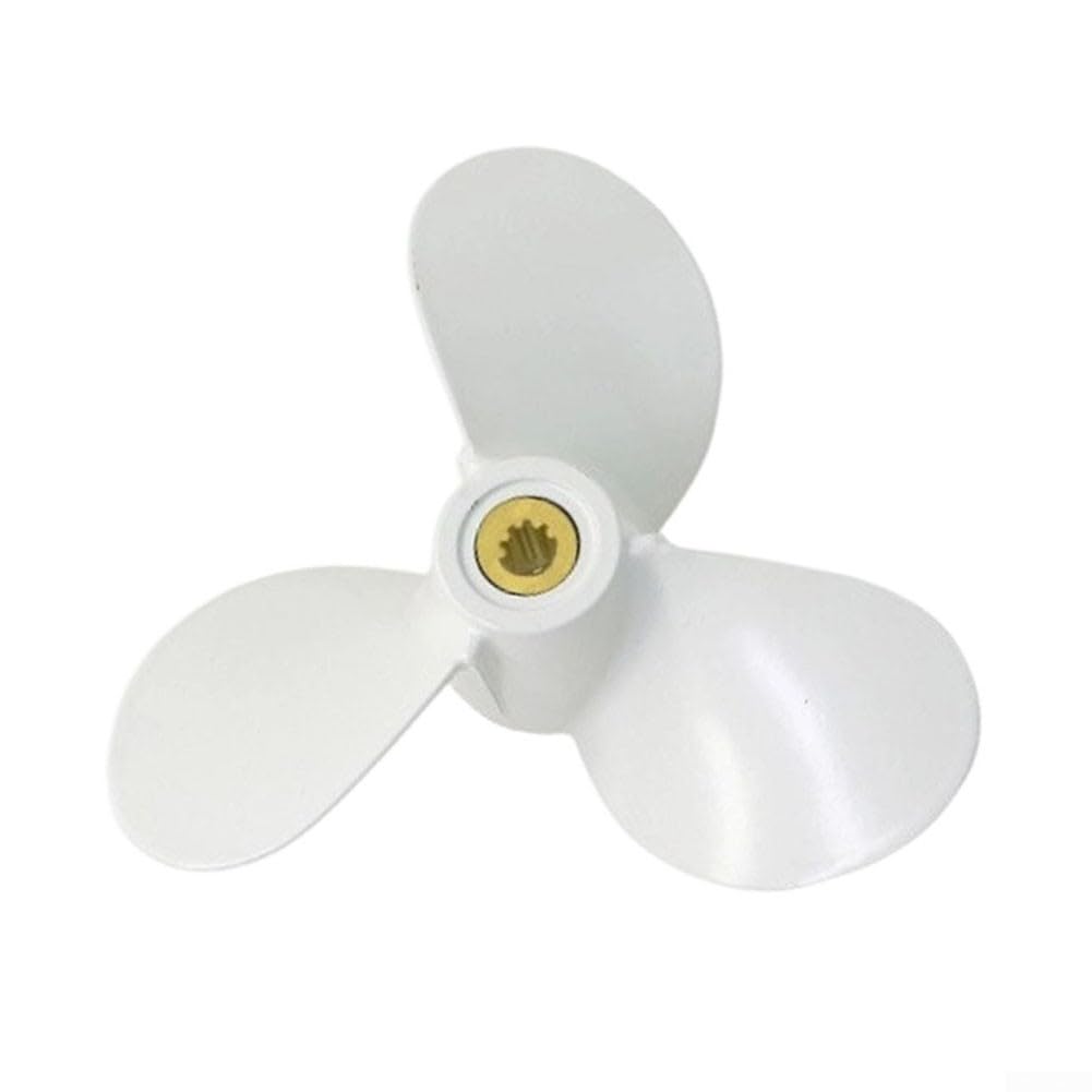 Hélice fueraborda 6L5-45952-00-EL 7-1/4x5-1/2 pulgadas para motores HP compatible con 2A 3A 3A F2.5A Aleación de Aluminio Blanco Pieza de Repuesto