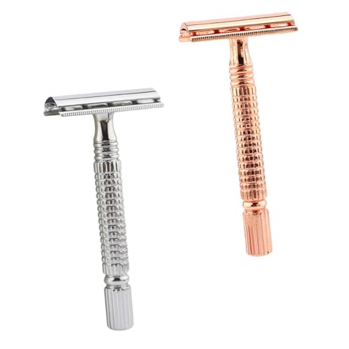 DECORNIJIA 2個手動剃須刀 防滑グリップ付き 旅行や自宅で使えるシェーバー
